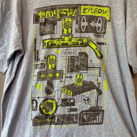 Rick & Morty T Shirt Loot Crate Portal Gun Schematic XL Mechanic Space Exclusive - Picture 2 of 9